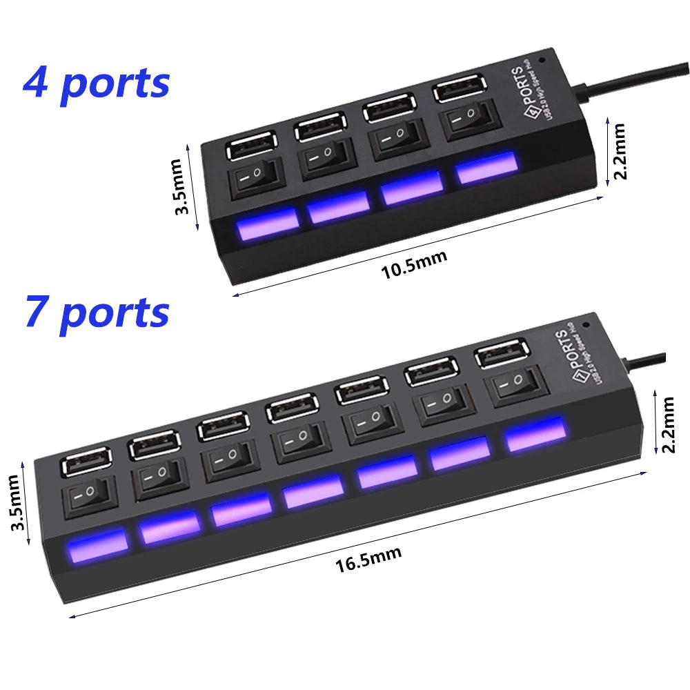 موزع USB 2.0 2.0 متعدد المنافذ