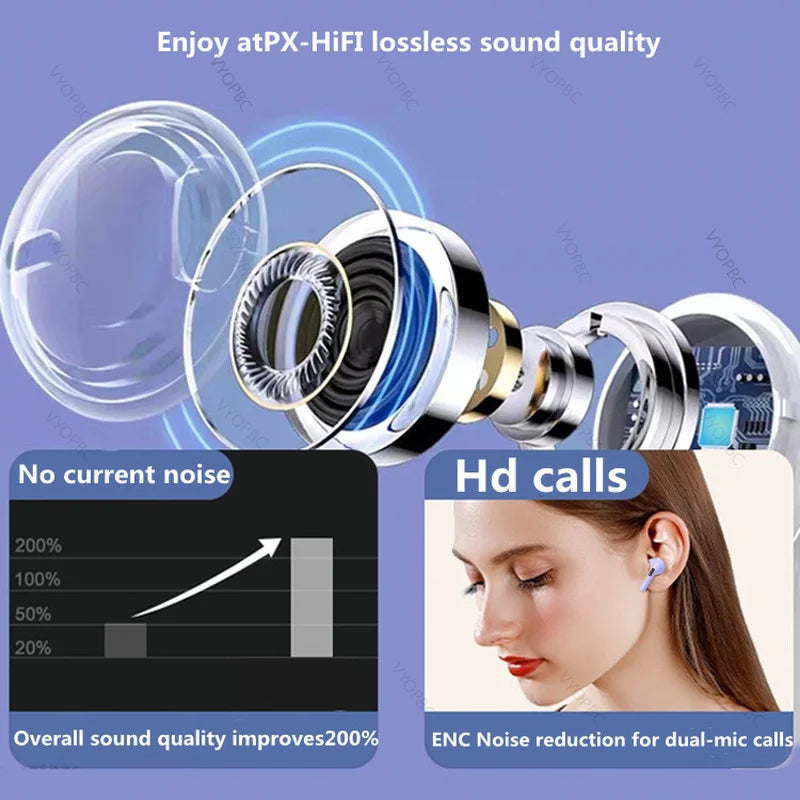 Hanay Air Pro 6 TWS Wireless Headphones - Bluetooth Earbuds