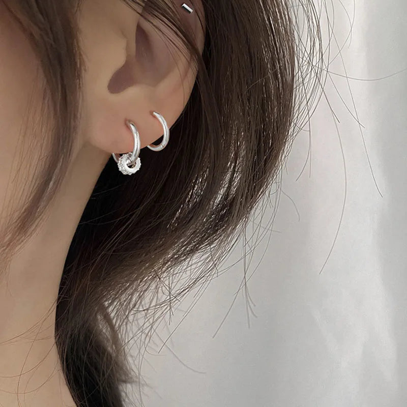 Hokg Pair Minimalist Huggie Hoop Earrings