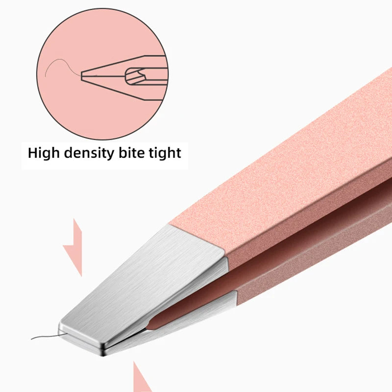 Precision Stainless Steel Tweezers For Eyebrow Hair Facial Hair Removal, Splinter, Blackhead Slant Tip Angle Tip Pointed Tip