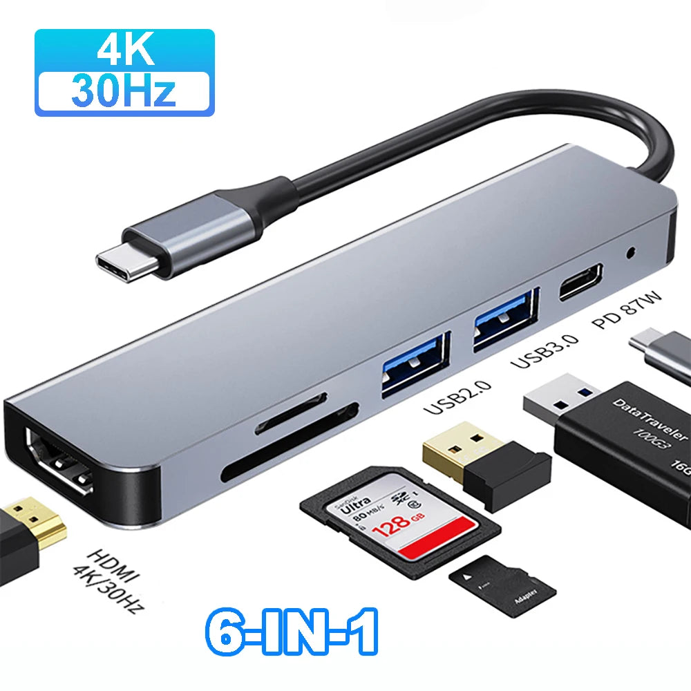 USB C  to HDMI-compatible PD 87W Splitter USB