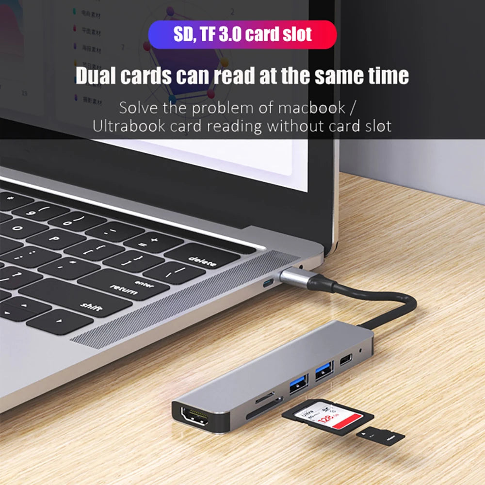 USB C  to HDMI-compatible PD 87W Splitter USB