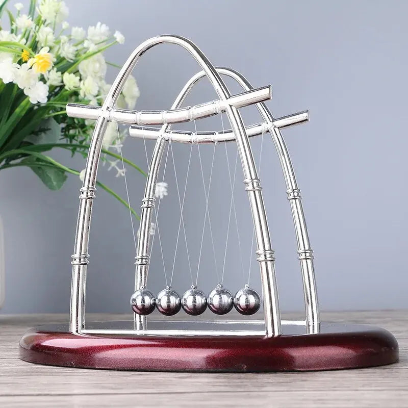 Newtons Cradle Steel Balance Ball Desktop Decoration Rotating Perpetual Motion Physical Science Pendulum Toy Craft Home Decor